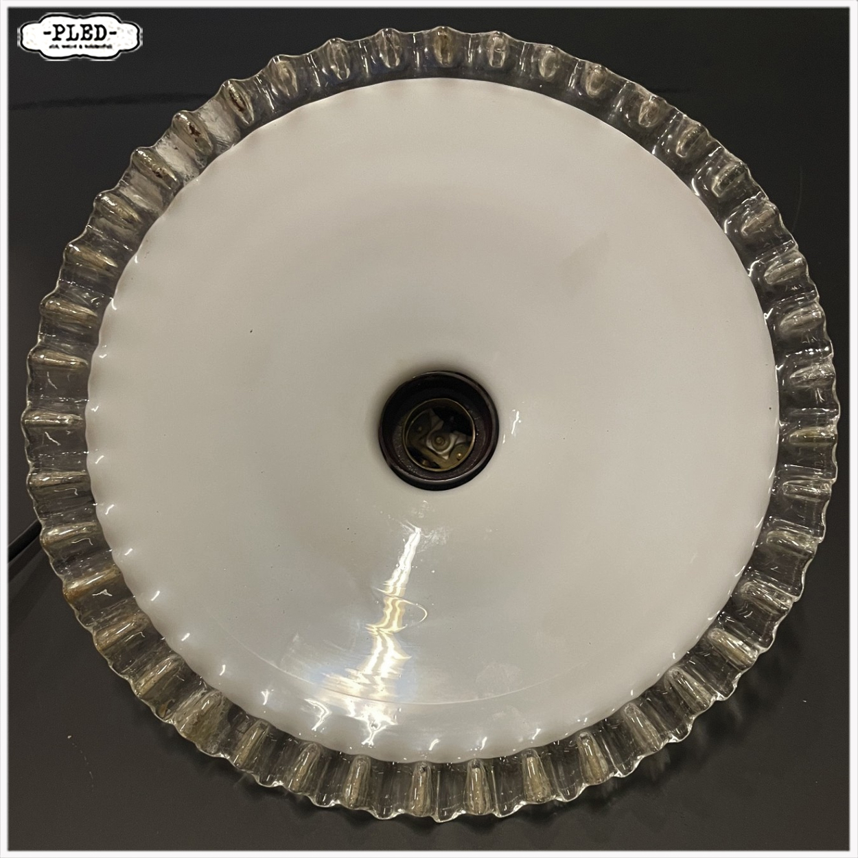 Oud opaline schoenmakers hanglampje - Afbeelding 6