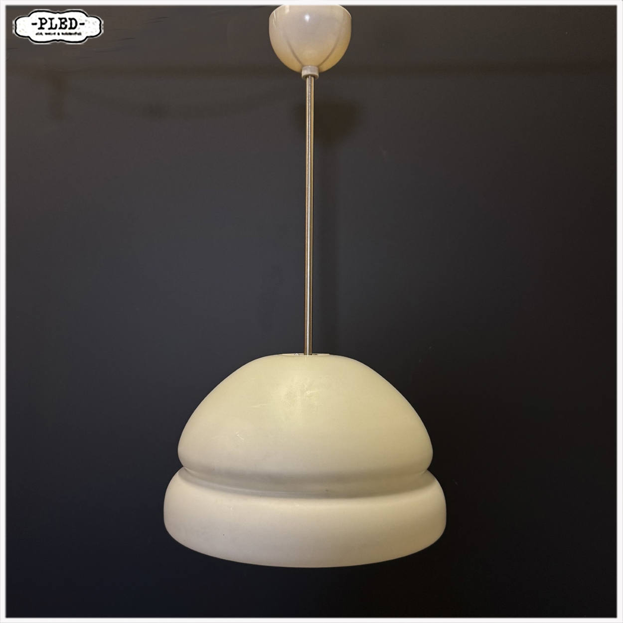 Vintage opaline pendellamp - Afbeelding 2