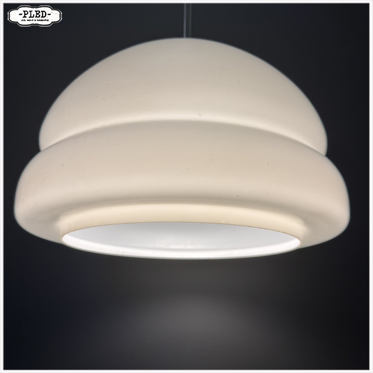 Vintage opaline pendellamp - Afbeelding 8