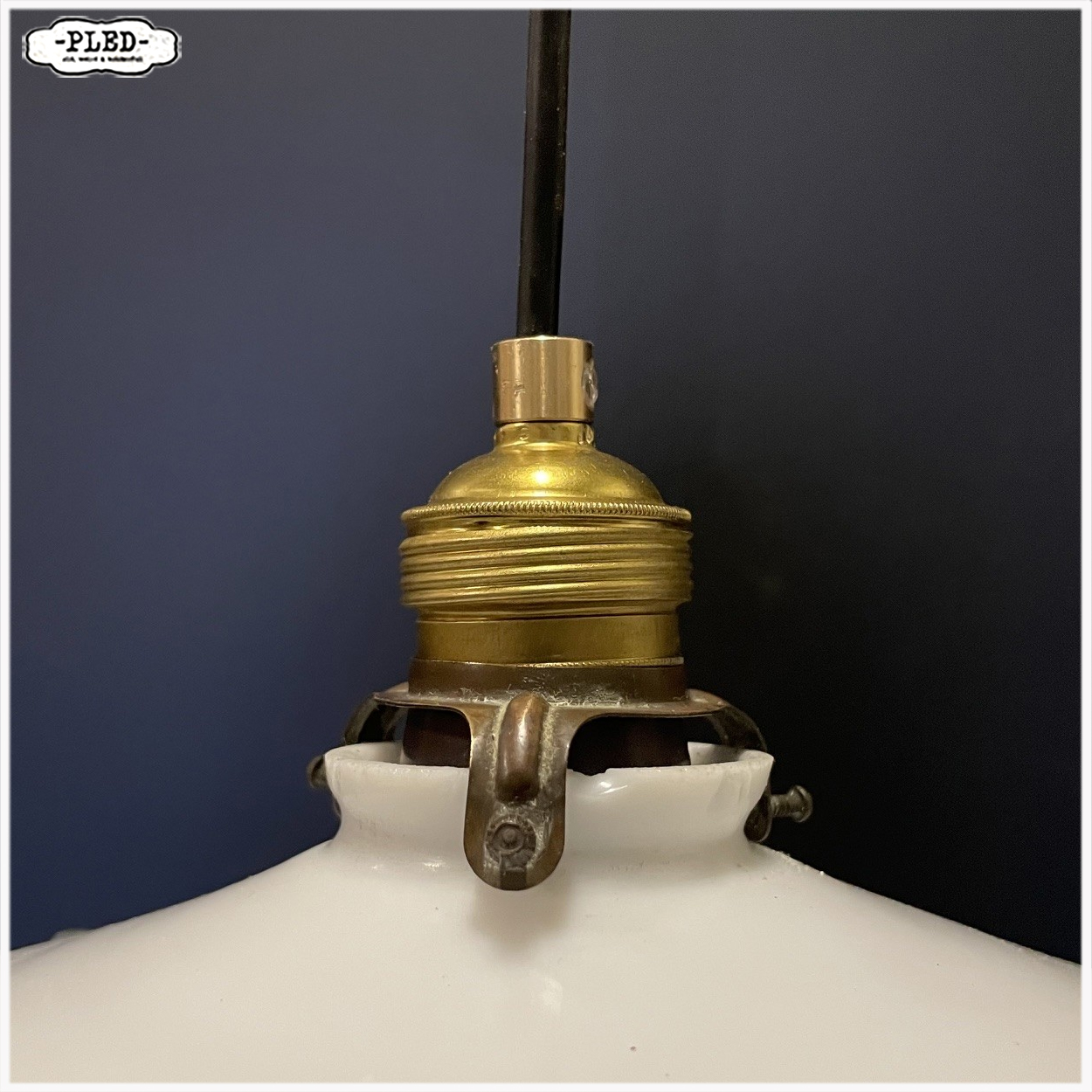 Oud opaline schoenmakers hanglampje - Afbeelding 8