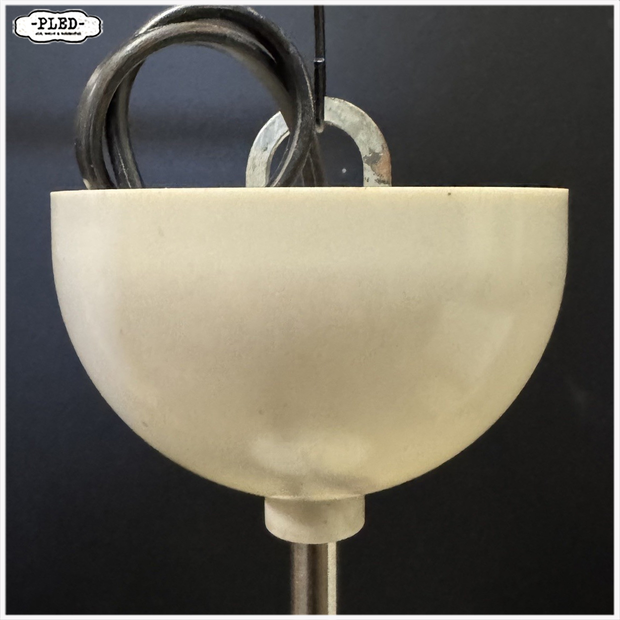 Vintage opaline pendellamp - Afbeelding 10