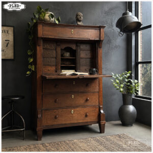 Antieke eikenhouten secretaire / Ladekast
