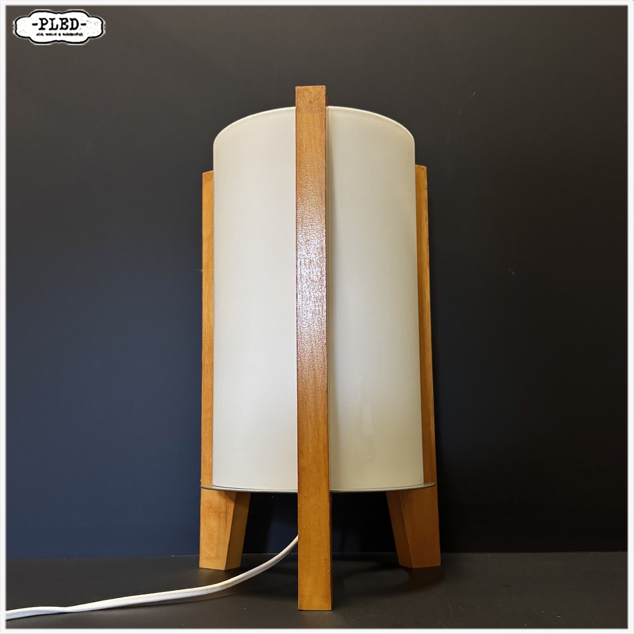Japanse stijl tafellamp met glazen kap, IKEA, 1990s - Afbeelding 2