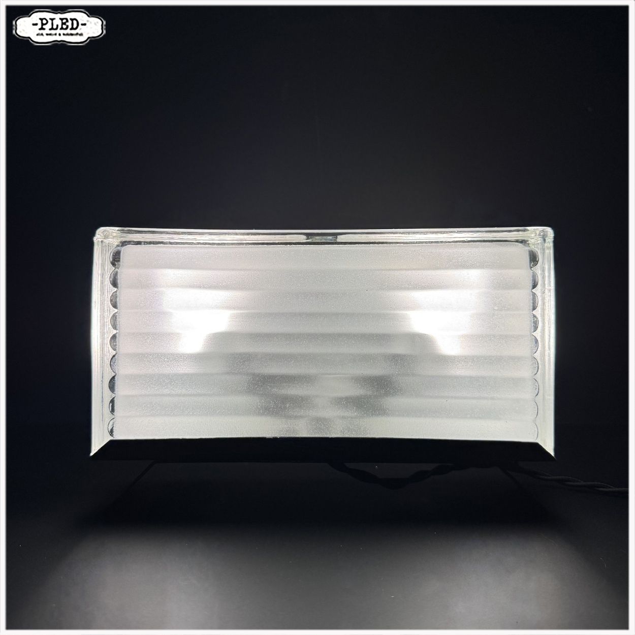 Lux Ferova vintage glazen tafellamp - Afbeelding 7