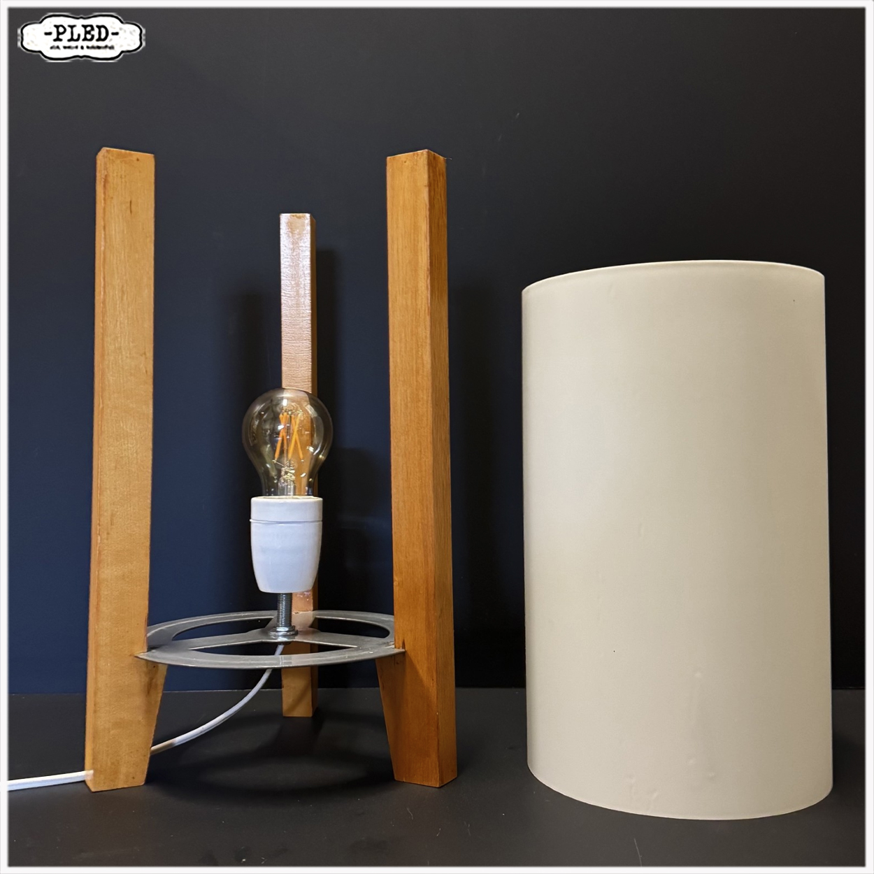 Japanse stijl tafellamp met glazen kap, IKEA, 1990s - Afbeelding 12