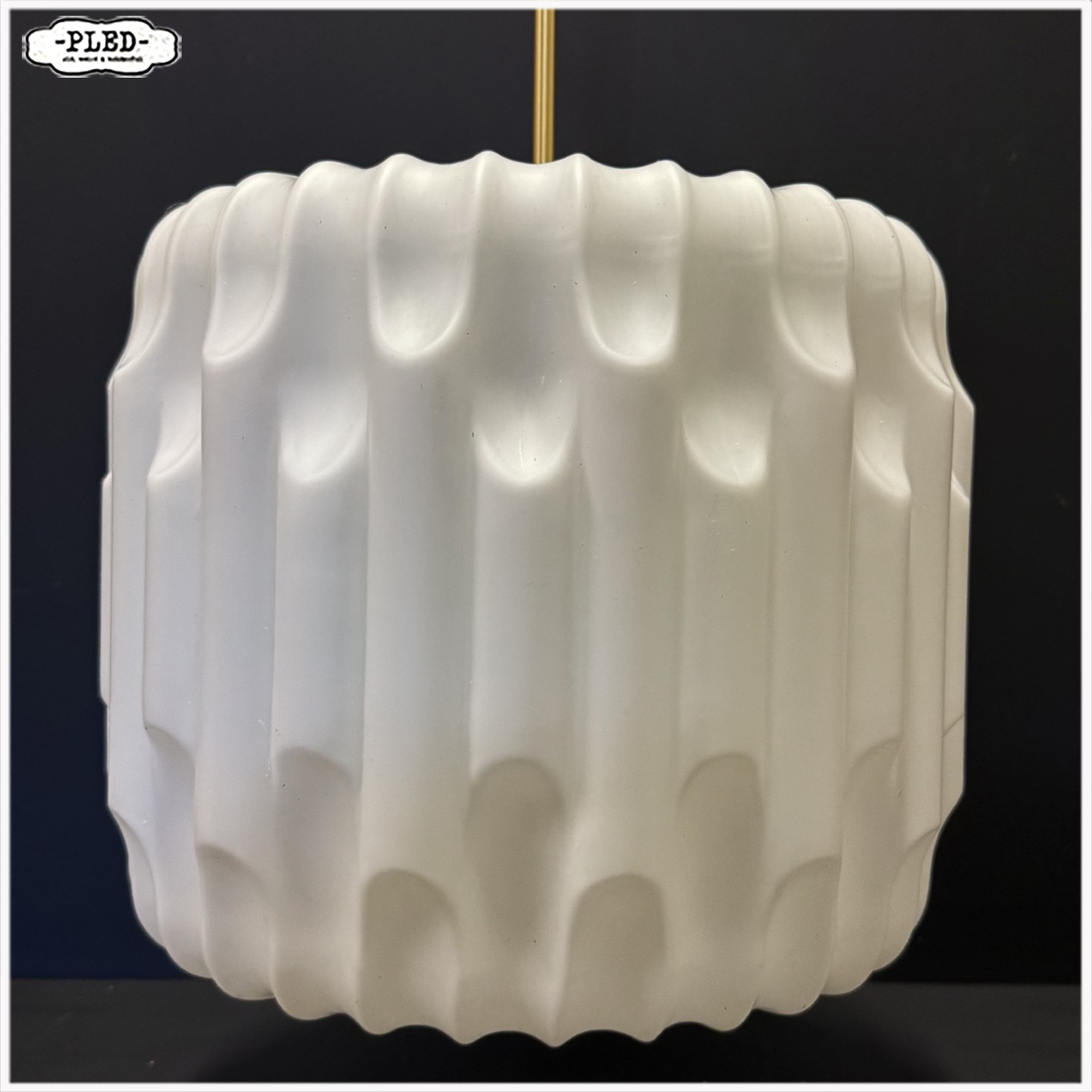 Sculpturale opaline pendellamp, Karel Volf - Afbeelding 11