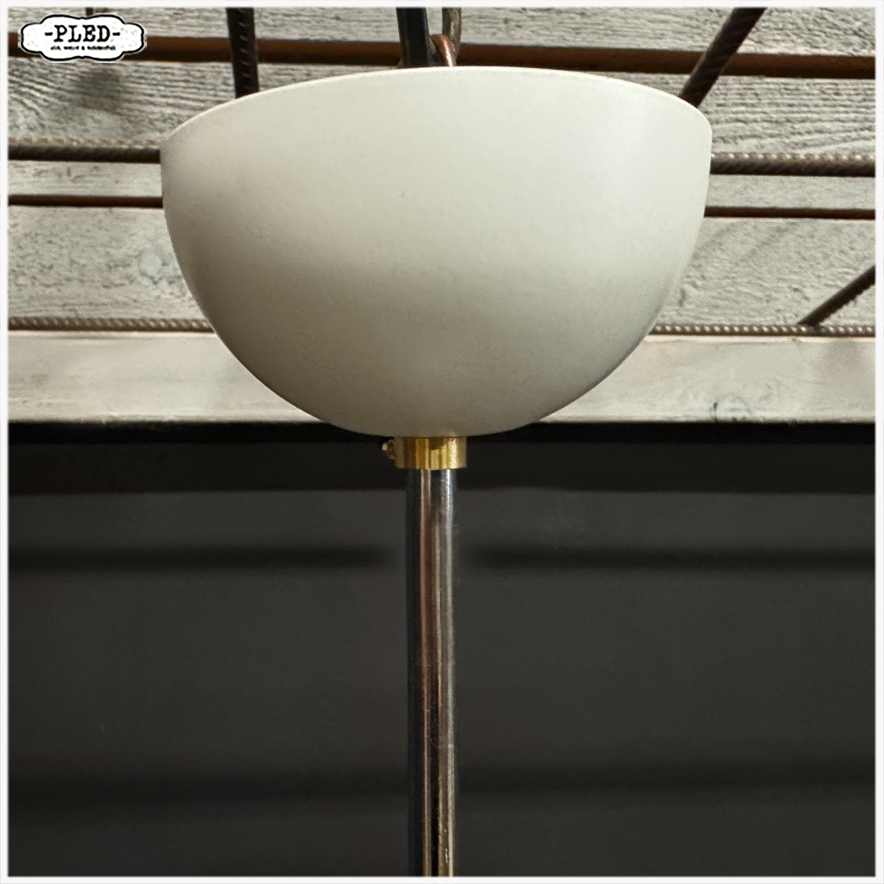 Grote vintage opaline pendellamp, Karel Volf - Afbeelding 14