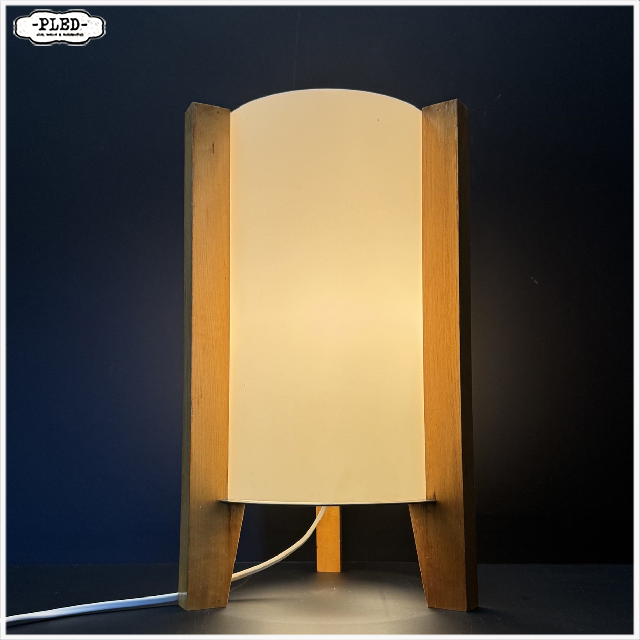 Japanse stijl tafellamp met glazen kap, IKEA, 1990s - Afbeelding 8