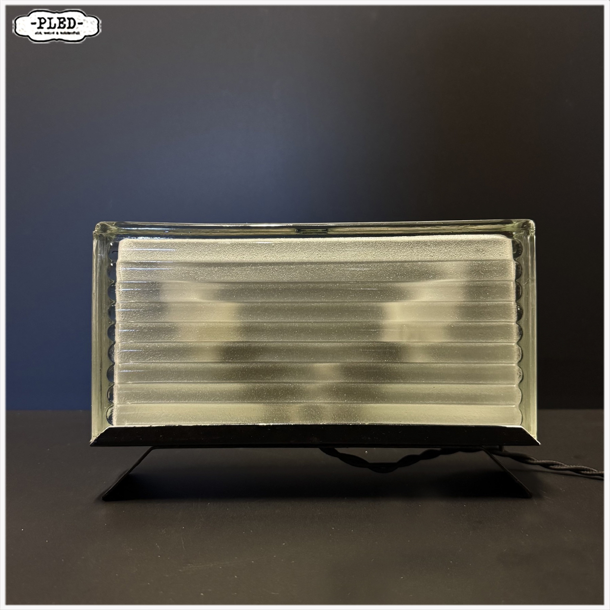 Lux Ferova vintage glazen tafellamp - Afbeelding 8