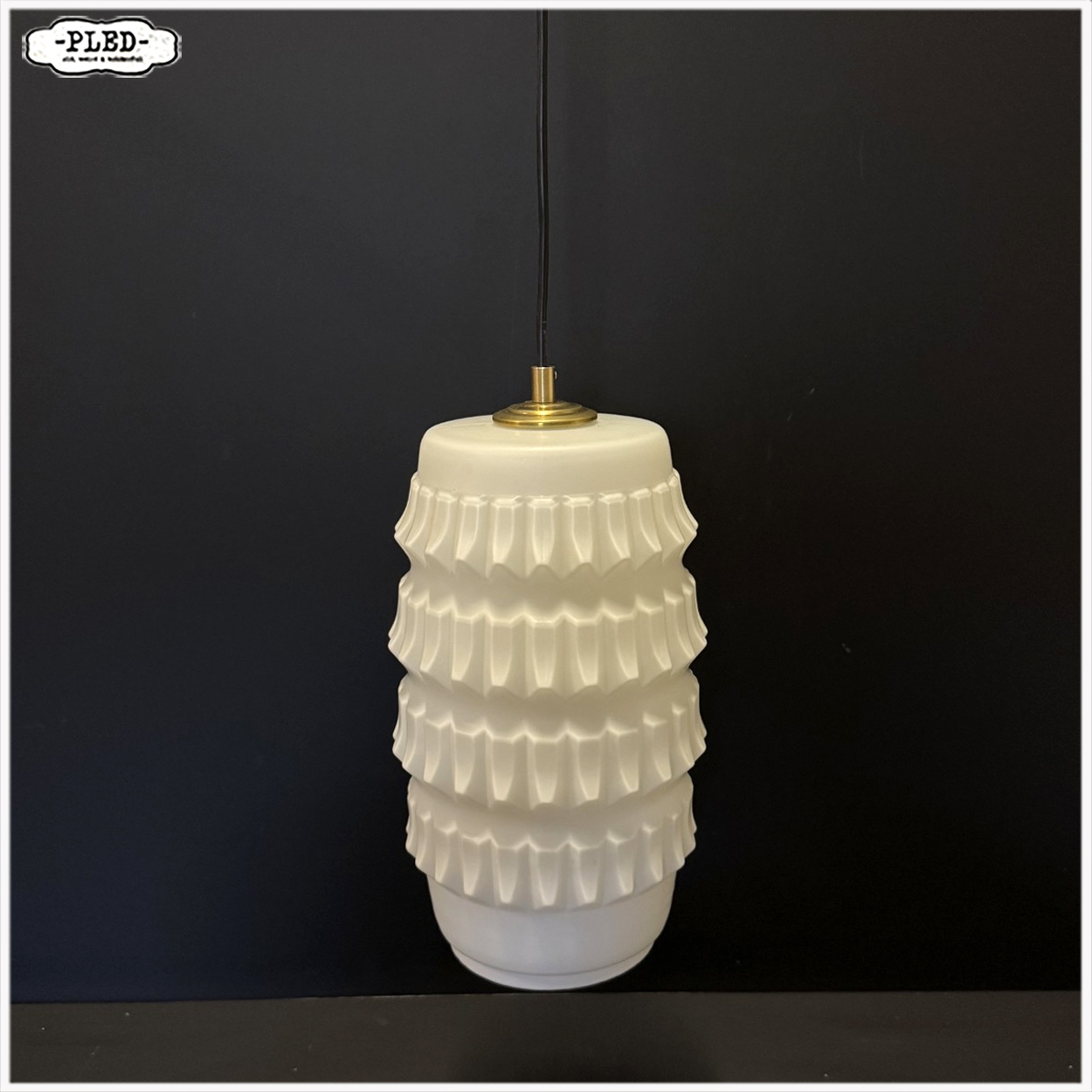 Vintage sculpturale opaline hanglamp, Tsjechoslowakije 1960s - Afbeelding 2
