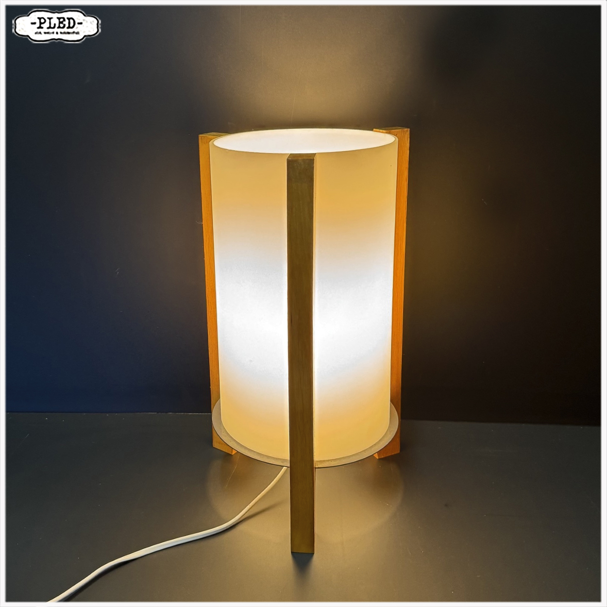 Japanse stijl tafellamp met glazen kap, IKEA, 1990s - Afbeelding 4
