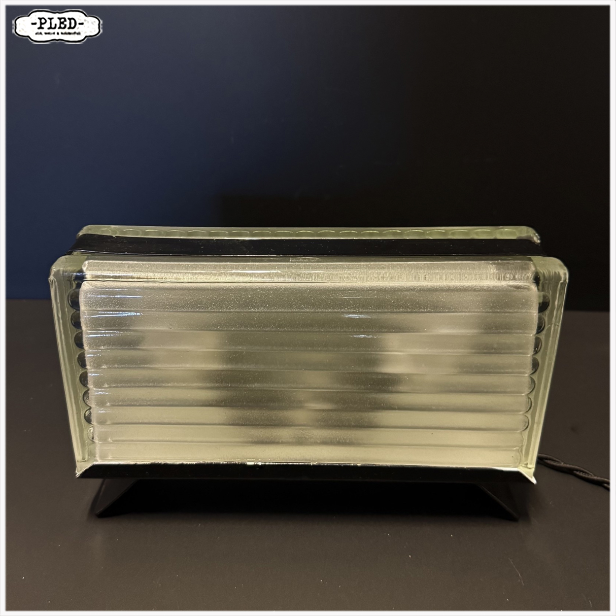 Lux Ferova vintage glazen tafellamp - Afbeelding 10