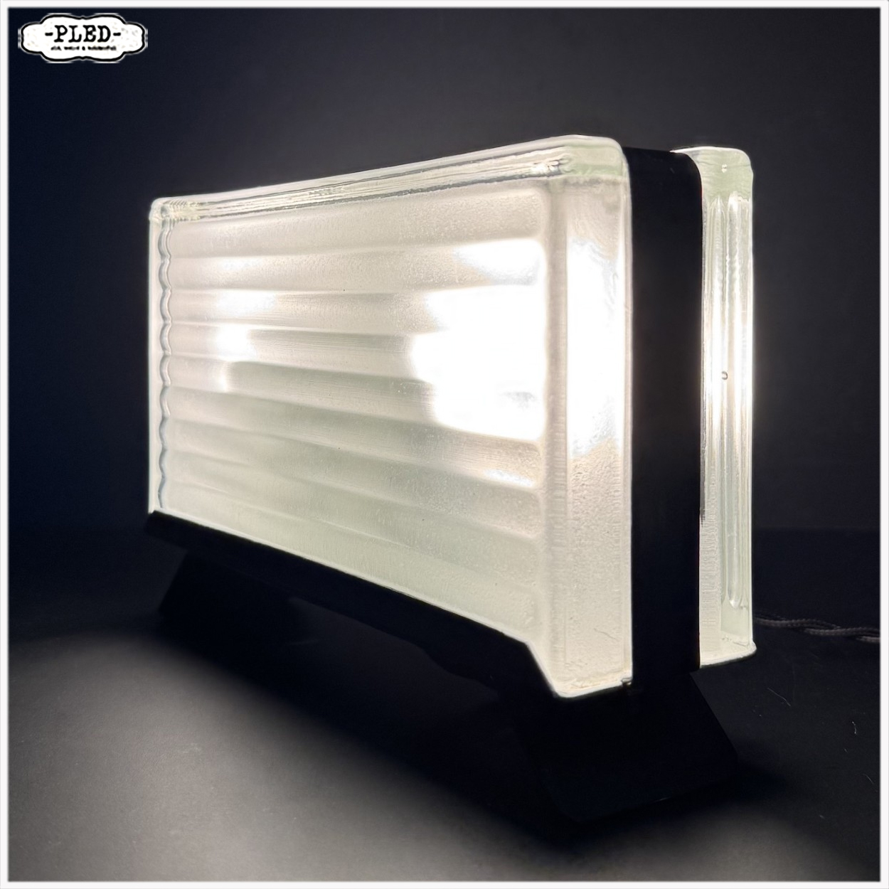 Lux Ferova vintage glazen tafellamp - Afbeelding 3