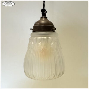 Oud, art deco, frosted glass hanglampje