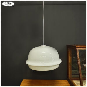Grote vintage opaline pendellamp, Karel Volf