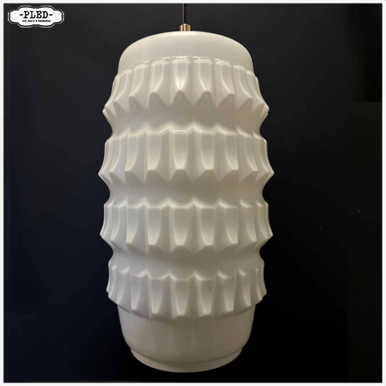 Vintage sculpturale opaline hanglamp, Tsjechoslowakije 1960s - Afbeelding 6