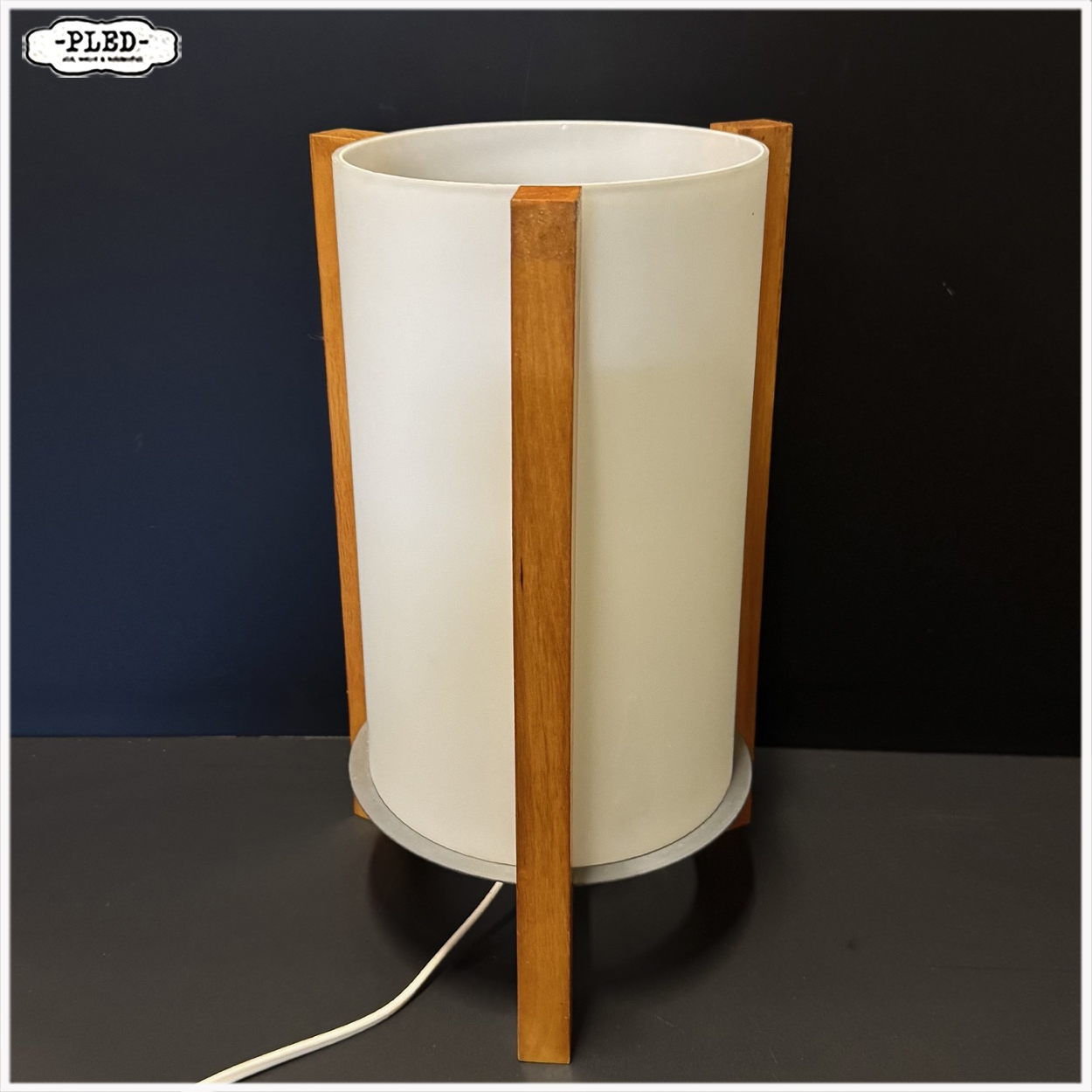 Japanse stijl tafellamp met glazen kap, IKEA, 1990s - Afbeelding 5