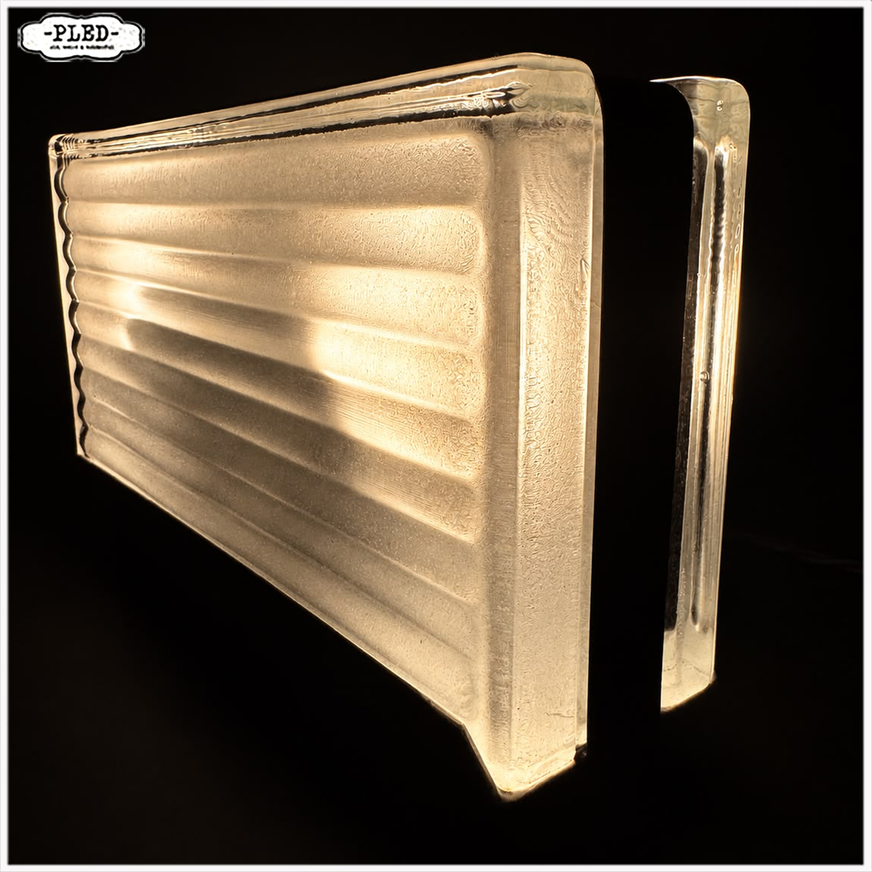 Lux Ferova vintage glazen tafellamp - Afbeelding 6