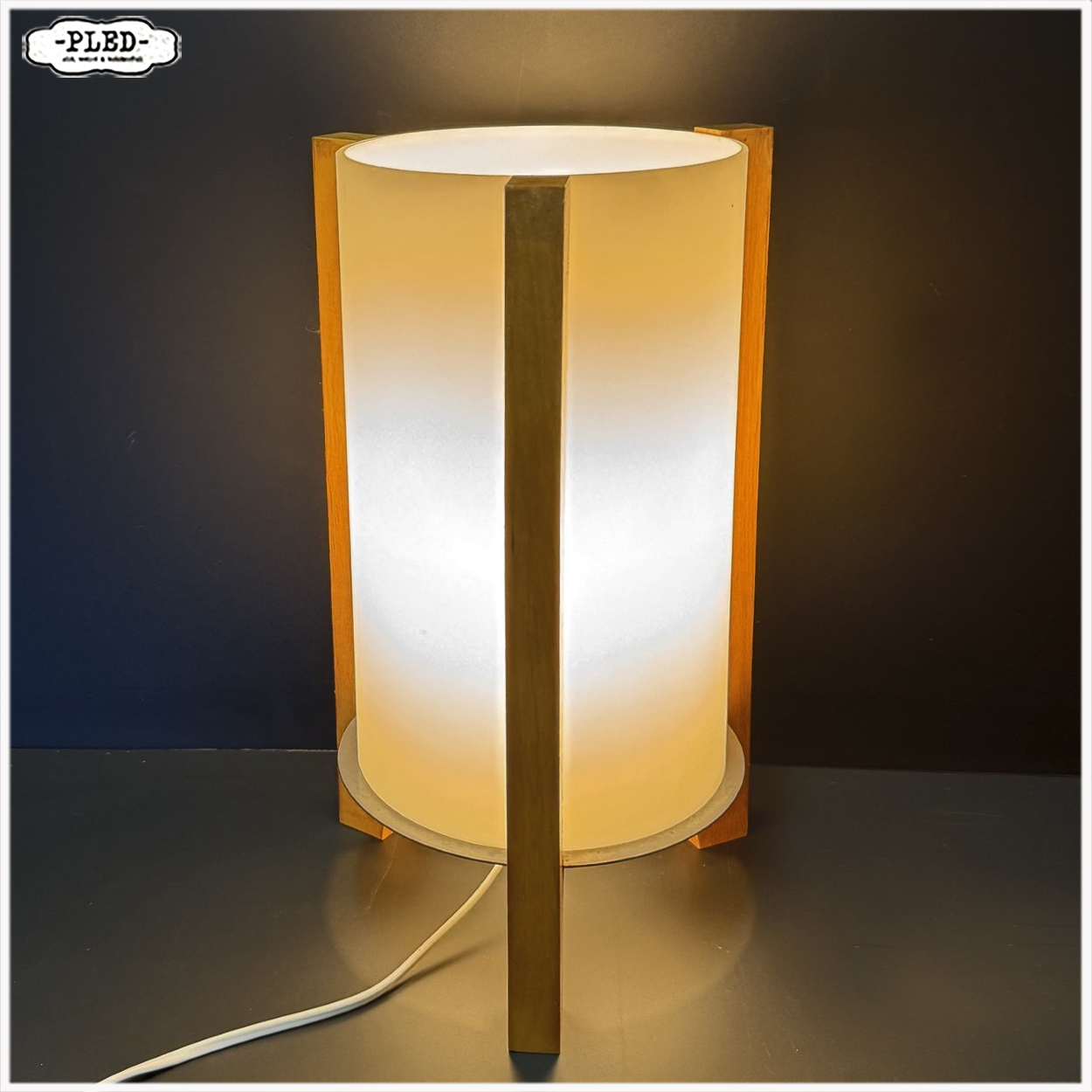 Japanse stijl tafellamp met glazen kap, IKEA, 1990s - Afbeelding 6