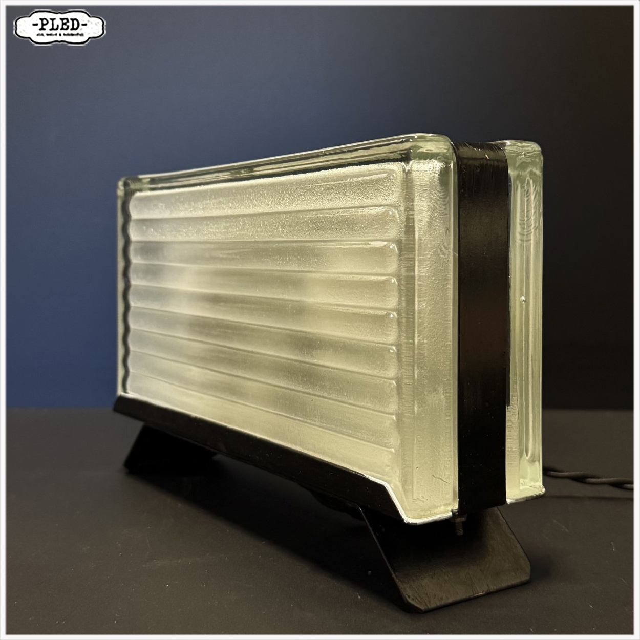 Lux Ferova vintage glazen tafellamp - Afbeelding 4