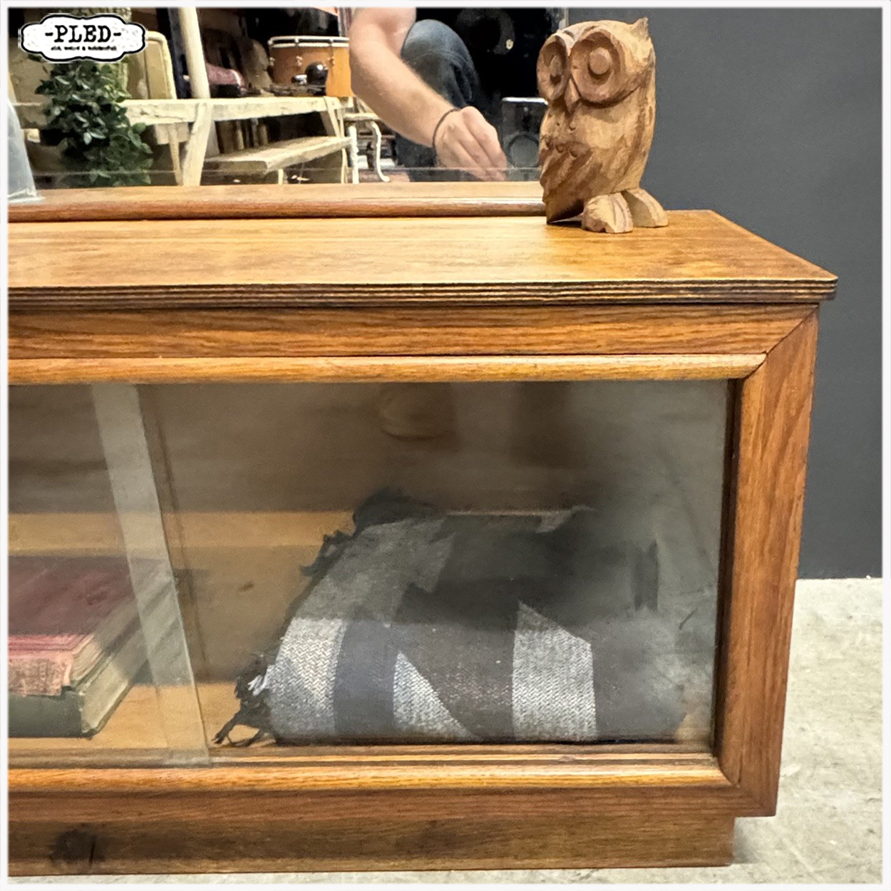 midcentury halkastje met facet geslepen spiegel - Afbeelding 6