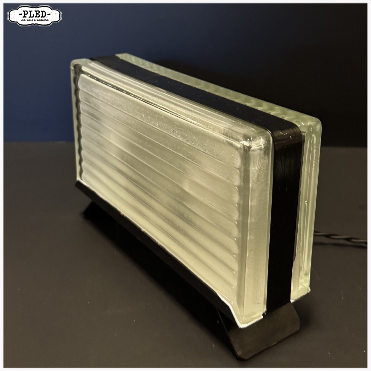 Lux Ferova vintage glazen tafellamp - Afbeelding 2