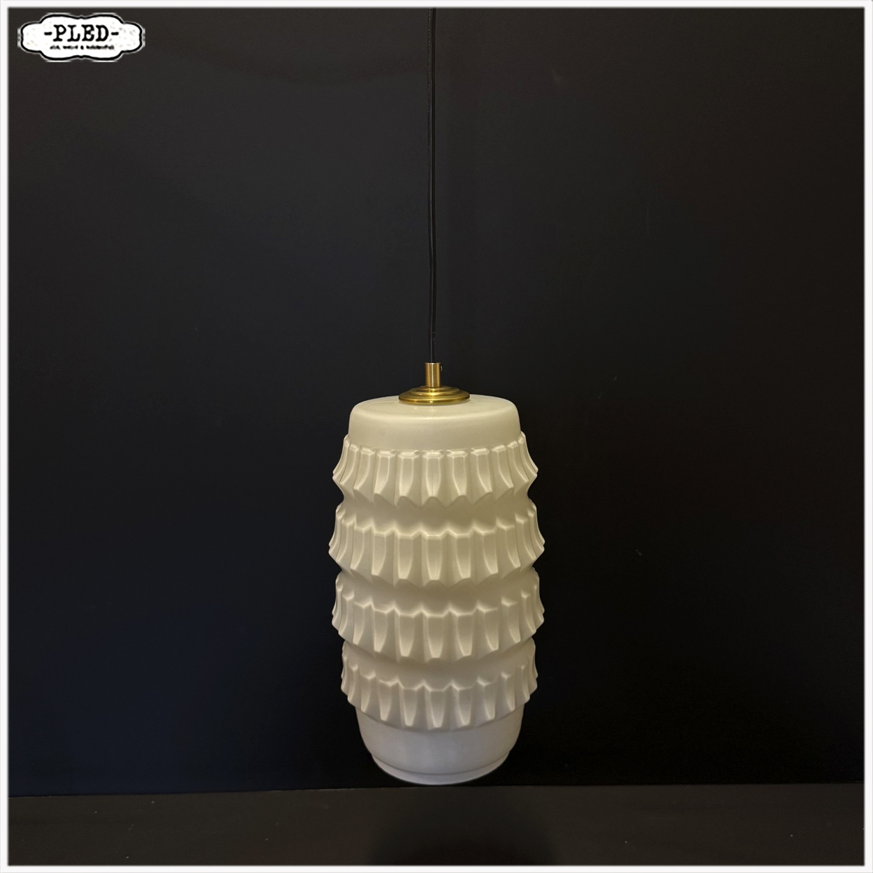Vintage sculpturale opaline hanglamp, Tsjechoslowakije 1960s - Afbeelding 9