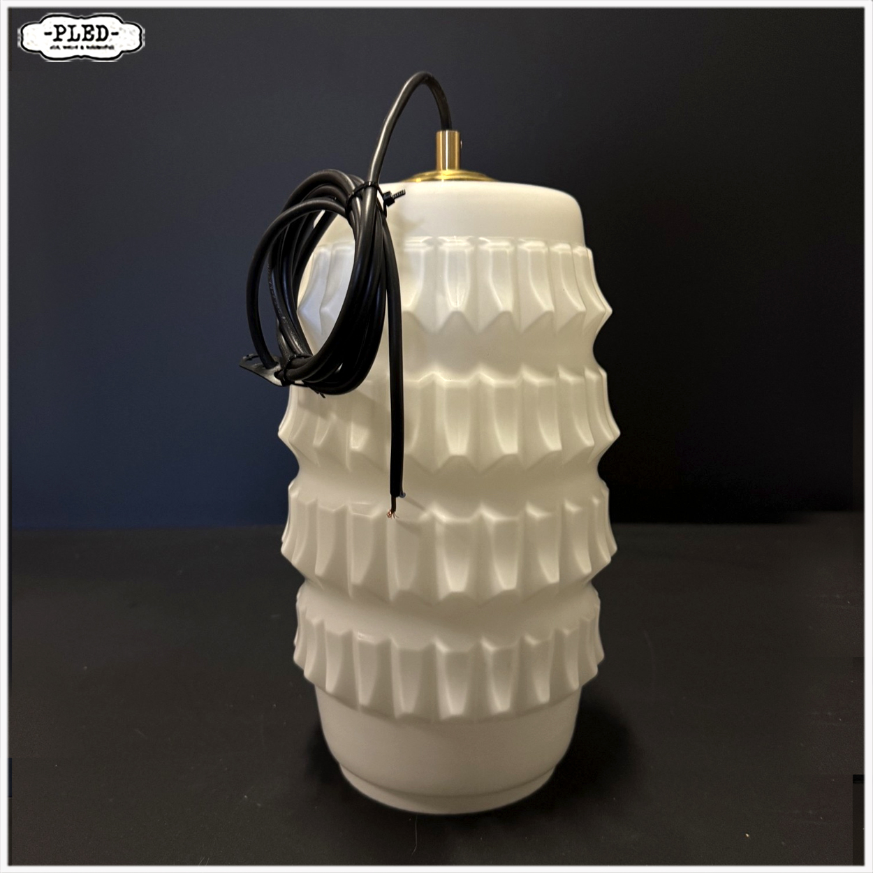 Vintage sculpturale opaline hanglamp, Tsjechoslowakije 1960s - Afbeelding 10