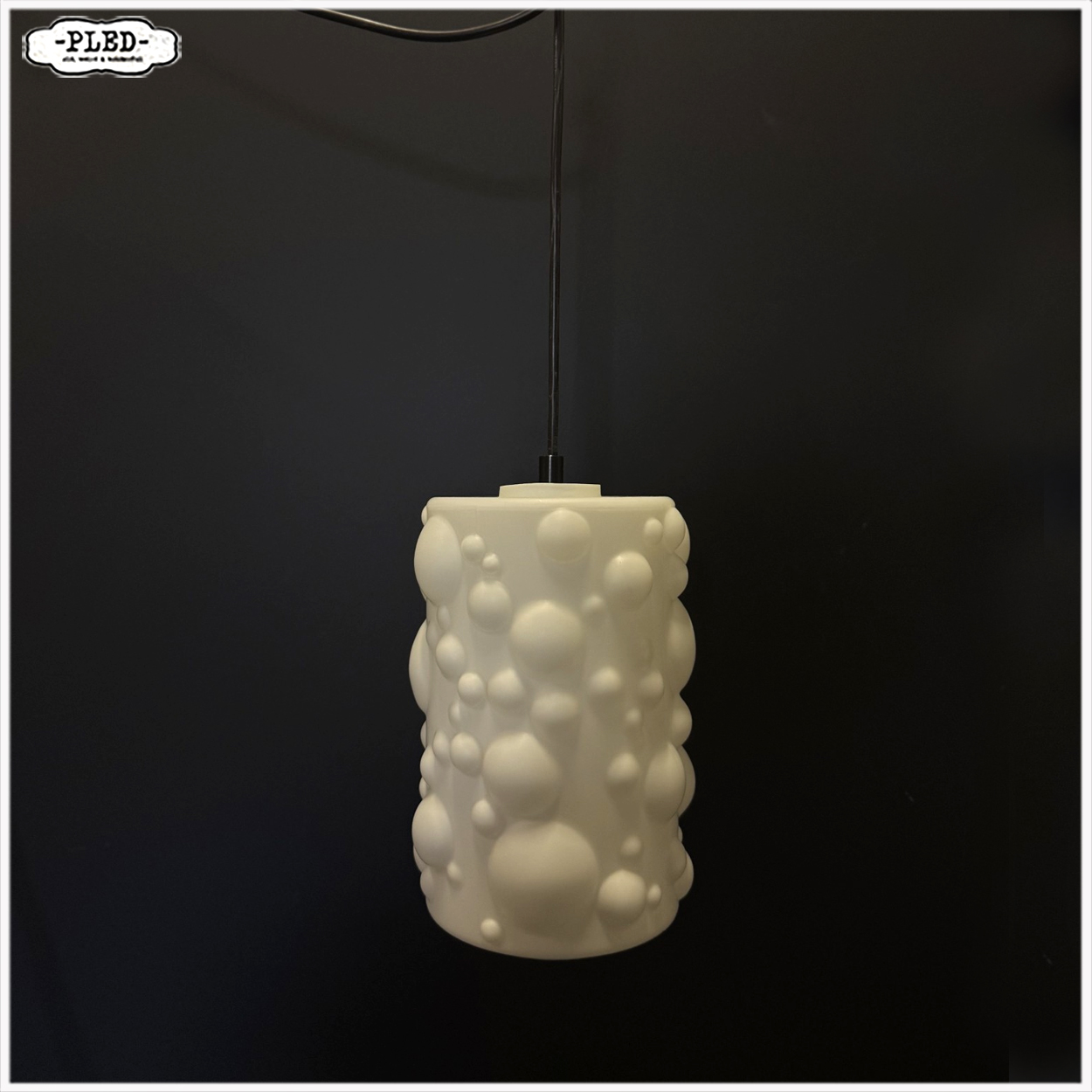 Opaline space age hanglamp, jaren 60 - Afbeelding 2