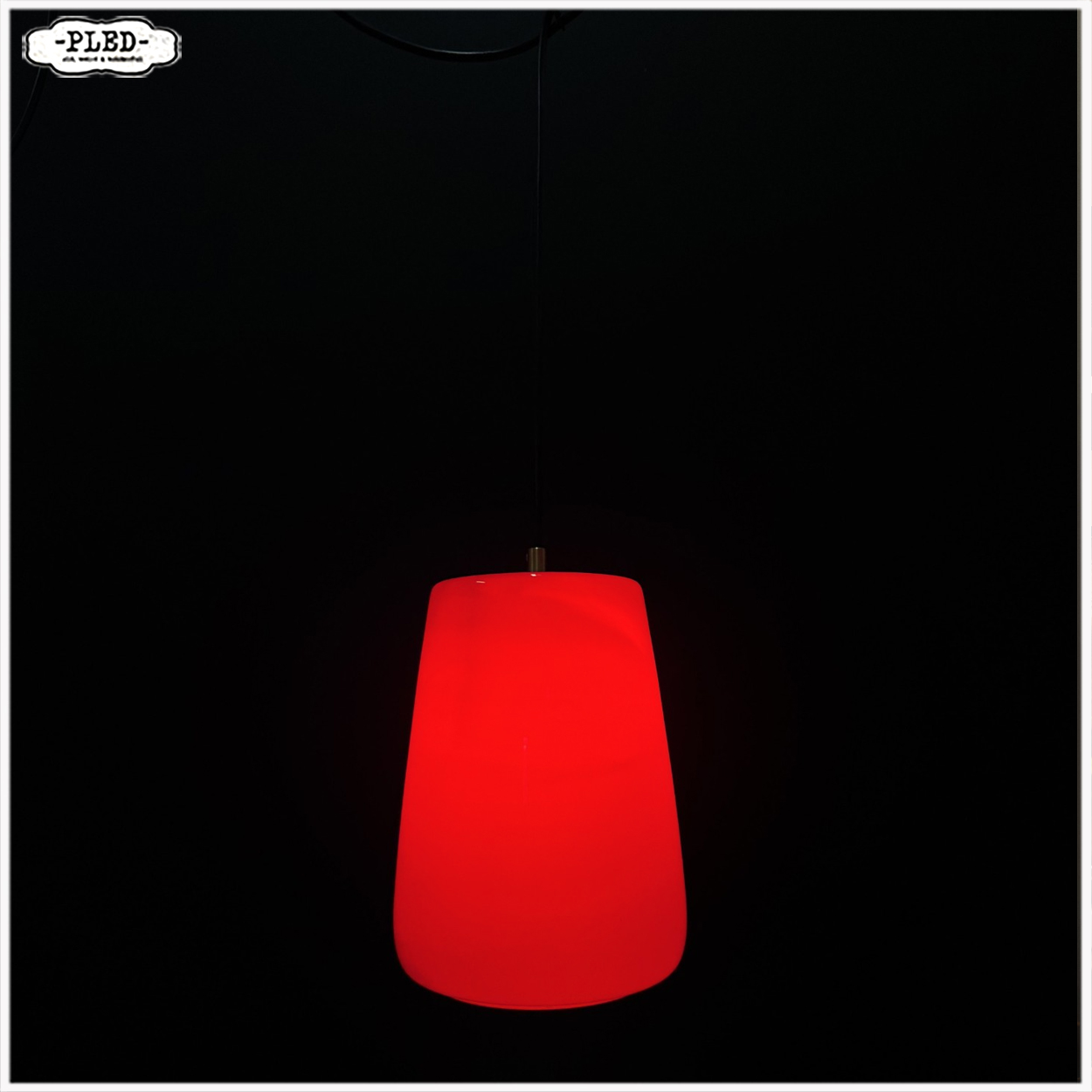Vintage hanglamp van bordeauxrood glas - Afbeelding 4