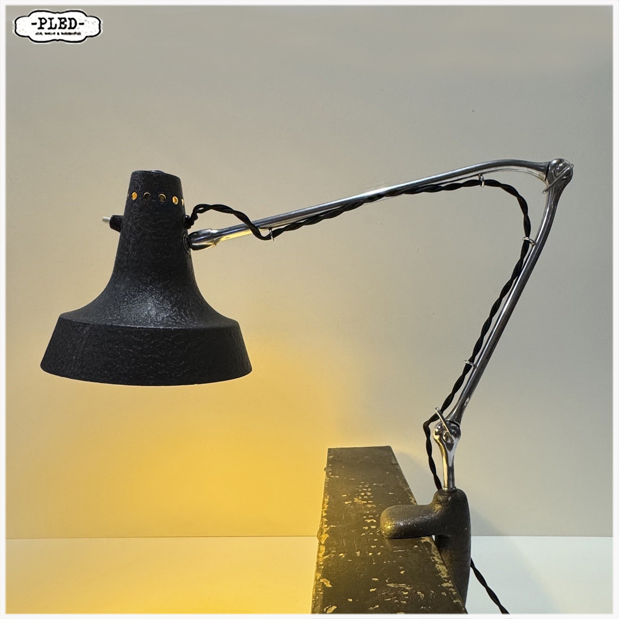 Vintage twee armige klemlamp, Duitsland, jaren 70 - Afbeelding 3