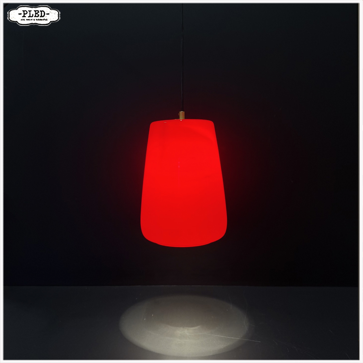 Vintage hanglamp van bordeauxrood glas - Afbeelding 2