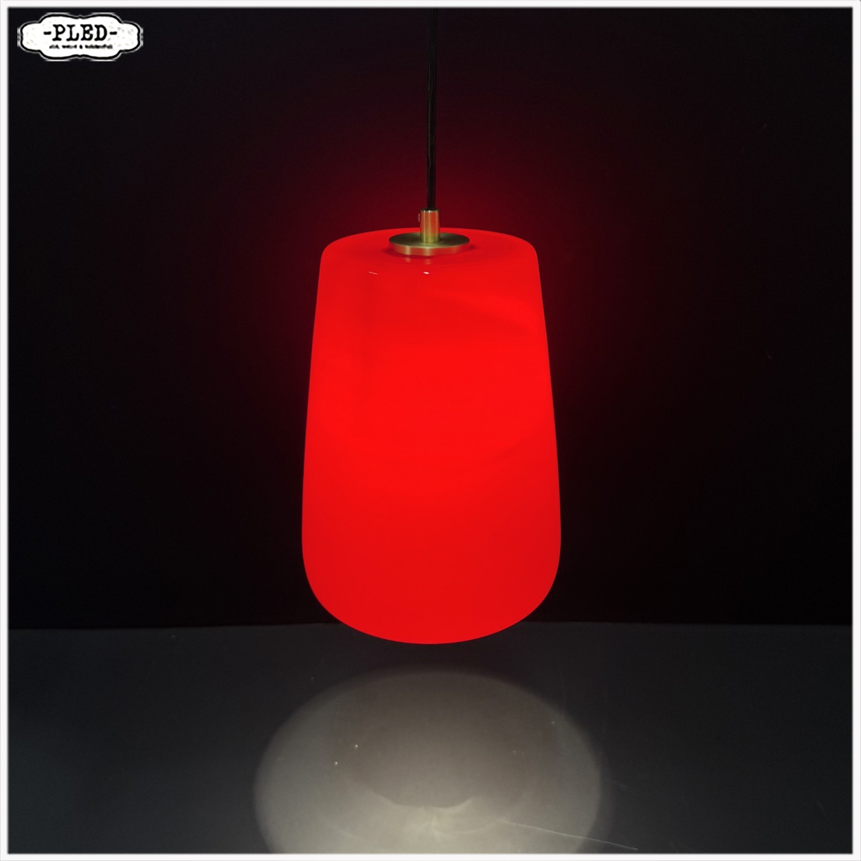 Vintage hanglamp van bordeauxrood glas - Afbeelding 5