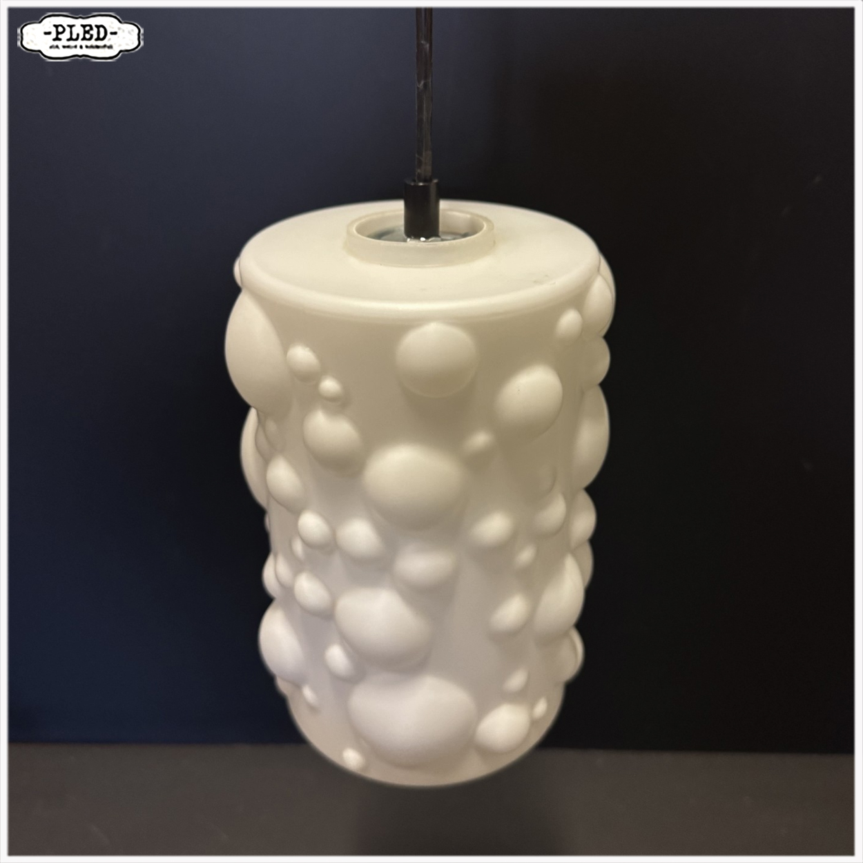 Opaline space age hanglamp, jaren 60 - Afbeelding 4