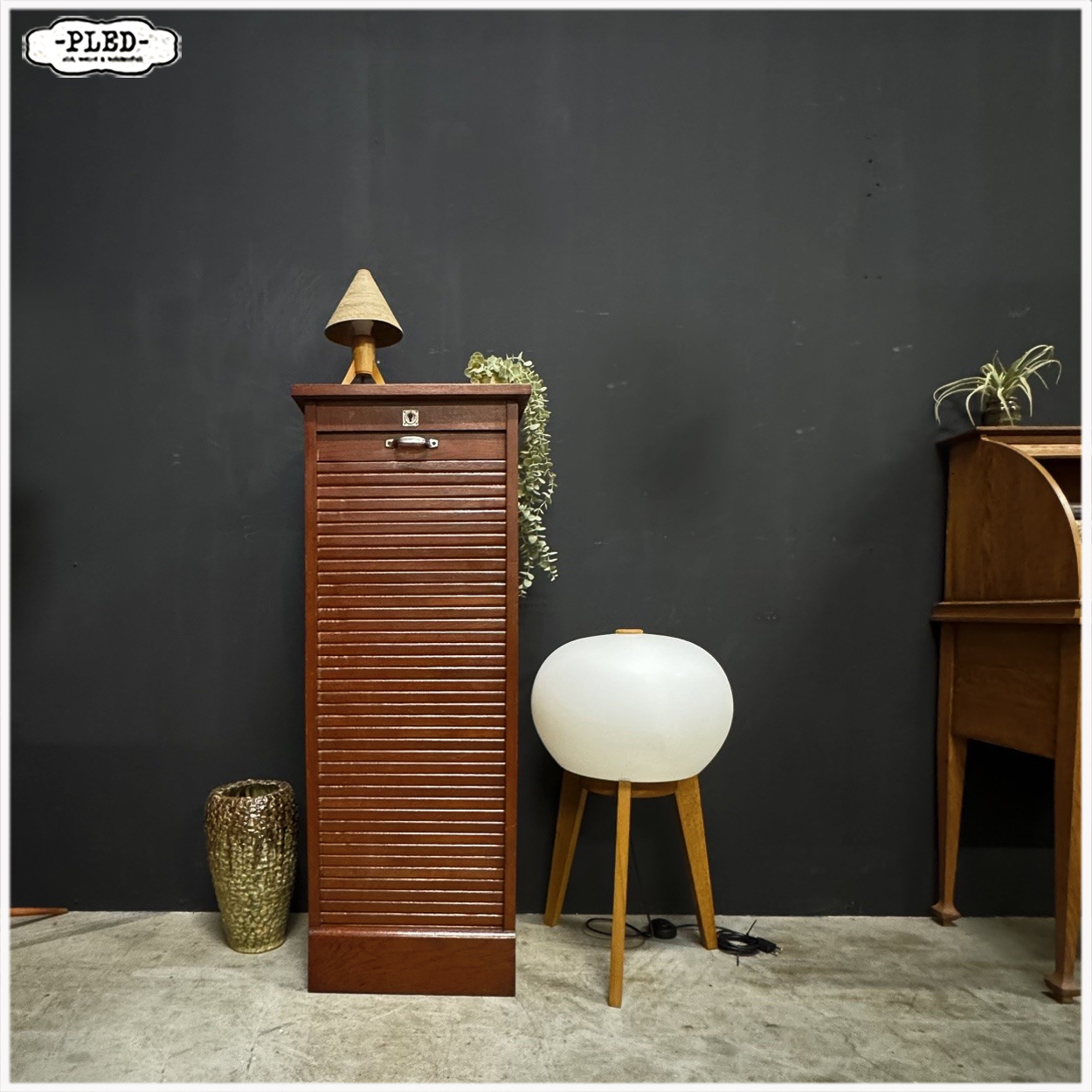 Vintage roldeurkastje, 120 cm hoog - Afbeelding 5