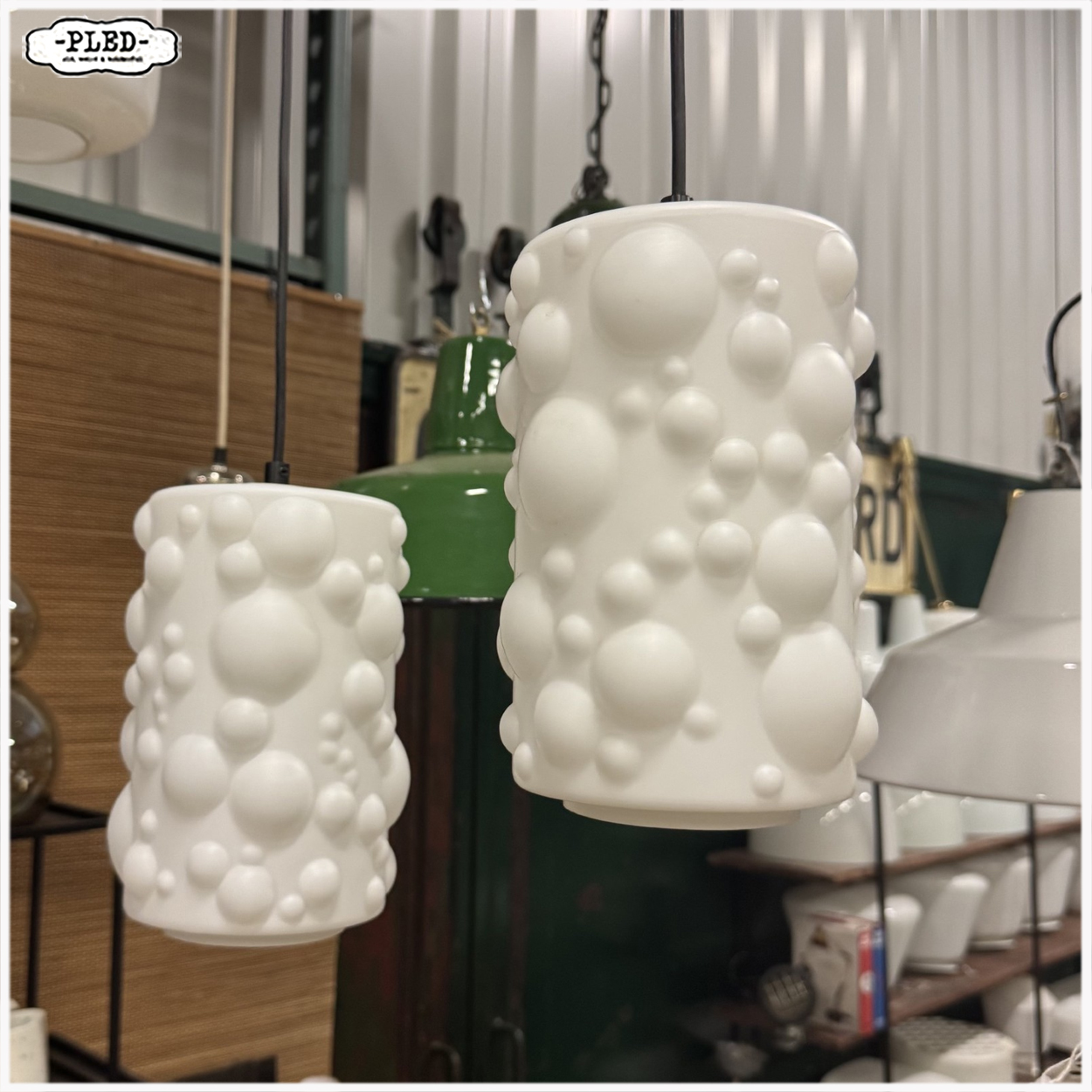 Opaline space age hanglamp, jaren 60 - Afbeelding 9