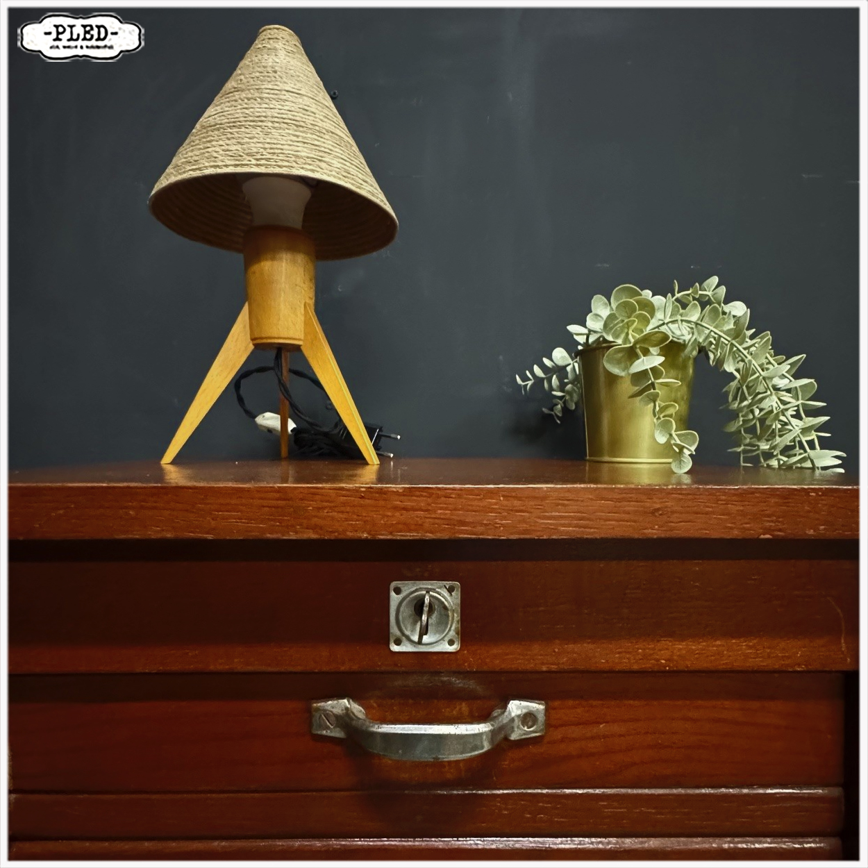 Vintage roldeurkastje, 120 cm hoog - Afbeelding 9